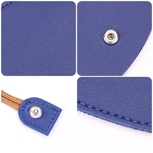  PU Leather Luggage Tag with Snap Button – Stylish and Durable Travel Accessory